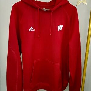 Adidas Univ of Wisconsin Madison Red Hoodie with Logo
